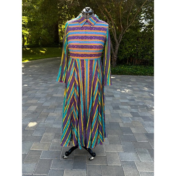 NWT Chic Boutique Lace Maxi Dress Unique Standout OOAK Statement FashionWeek XXL - Picture 3 of 12